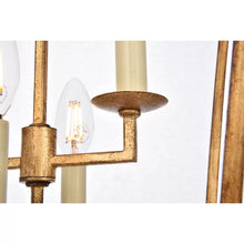 Load image into Gallery viewer, 19.5&quot; H x 12&quot; W x 12&quot; D Golden Iron Halladay 4 - Light Lantern Geometric Chandelier

