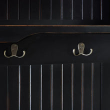 Load image into Gallery viewer, Distressed Black Halstead Hall Tree with Bench and Shoe Storage 4370RR
