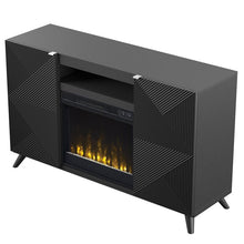 Load image into Gallery viewer, Halvorsen TV Stand for TVs up to 65&quot; with Fireplace Included Black #2437HW
