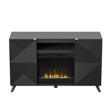 Load image into Gallery viewer, Halvorsen TV Stand for TVs up to 65&quot; with Fireplace Included Black #2437HW
