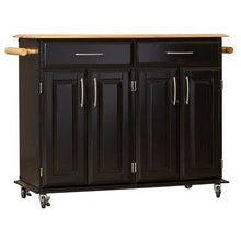 Load image into Gallery viewer, Hamilton 48.75&#39;&#39; Wide Rolling Kitchen Cart with Solid Wood Top
