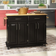 Load image into Gallery viewer, Hamilton 48.75&#39;&#39; Wide Rolling Kitchen Cart with Solid Wood Top
