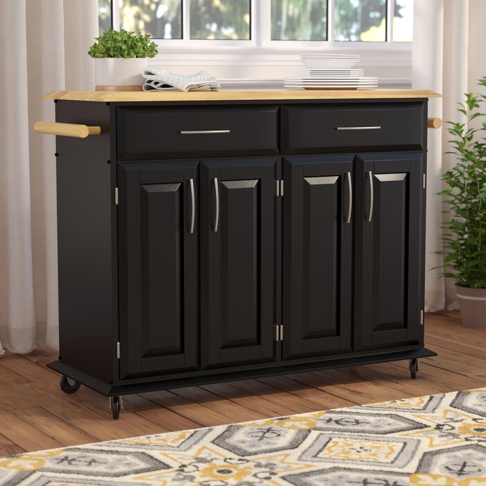 Hamilton Kitchen Cart with Wood Top #AD95