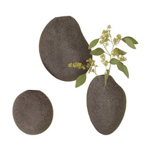 Load image into Gallery viewer, Black Handmade Ceramic Wall Vase, (Set of 3)
