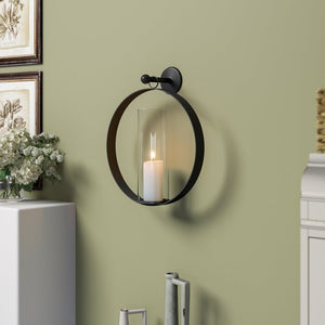Hanging Tall Black Iron Wall Sconce 9455