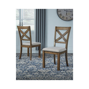 19.38" Hannalise Cross Back Side Chair in Nutmeg (Set of 2)