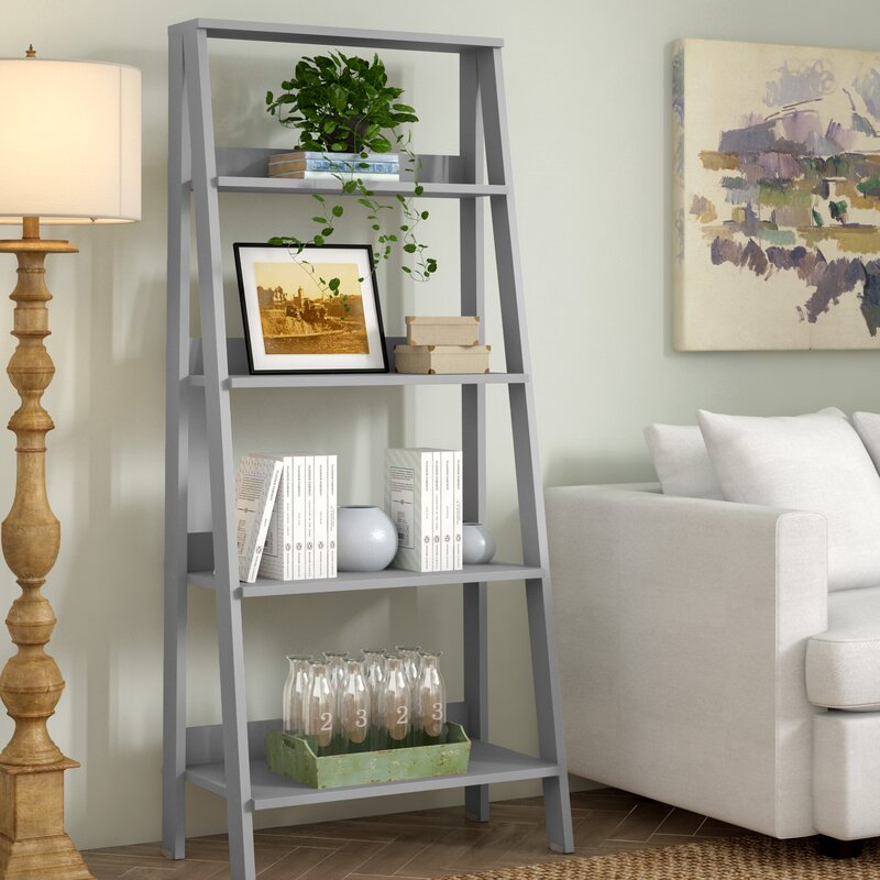 Haralda 55'' H x 24.1'' W Ladder Bookcase