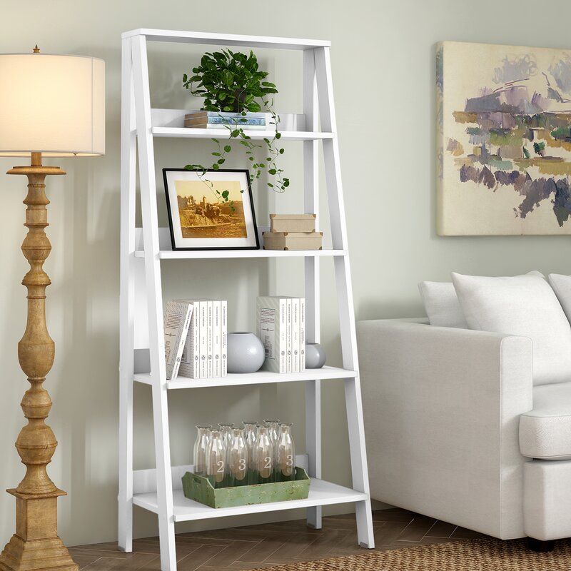 Haralda 55'' H x 24.1'' W Ladder Bookcase MRM3741