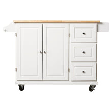 Load image into Gallery viewer, Hardiman 53.75&#39;&#39; Wide Rolling Kitchen Cart with Solid Wood Top
