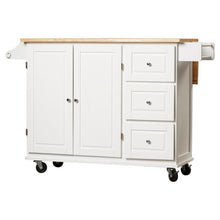 Load image into Gallery viewer, Hardiman 53.75&#39;&#39; Wide Rolling Kitchen Cart with Solid Wood Top
