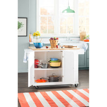 Load image into Gallery viewer, Hardiman 53.75&#39;&#39; Kitchen Cart with Solid Wood Top and Locking Wheels 6660RR
