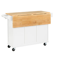 Load image into Gallery viewer, Hardiman 53.75&#39;&#39; Kitchen Cart with Solid Wood Top and Locking Wheels 6660RR
