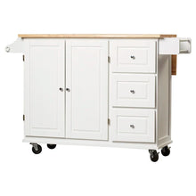 Load image into Gallery viewer, Hardiman 53.75&#39;&#39; Wide Rolling Kitchen Cart with Solid Wood Top
