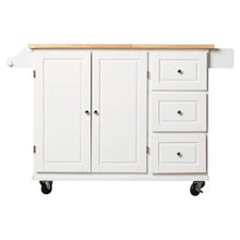 Load image into Gallery viewer, Hardiman 53.75&#39;&#39; Wide Rolling Kitchen Cart with Solid Wood Top
