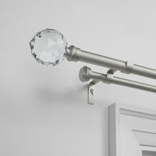 Load image into Gallery viewer, 2.4" H x 120" W x 2.4" D Matte Silver Harmoni Adjustable 72" to 120" Double Curtain Rod

