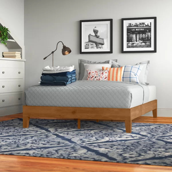 Harney Solid Wood Low Profile Platform Bed queen