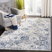 Load image into Gallery viewer, Harty Power Loom Performance White / Royal Blue Rug, Rectangle 12&#39; x 15&#39;
