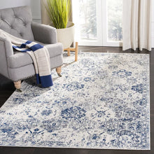 Load image into Gallery viewer, Harty Power Loom Performance White / Royal Blue Rug 9&#39; x 12&#39;

