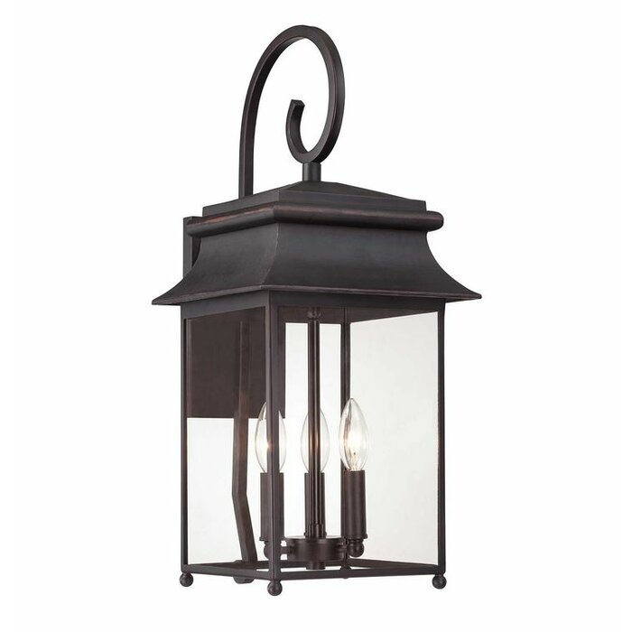 Hartzell Scroll 3-Light Outdoor Wall Lantern #1214HW