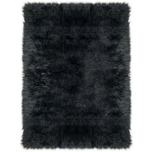 Load image into Gallery viewer, Rectangle 3&#39; x 5&#39; Hassiem Handmade Shag Gray Area Rug Black

