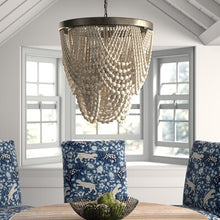 Load image into Gallery viewer, White Hatfield 3 - Light Unique Tiered Chandelier with Beaded Accent 331CDR
