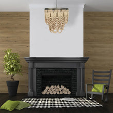 Load image into Gallery viewer, 25.5&quot; L x 26&quot; H White Washed Hatfield 3 - Light Unique Tiered Chandelier with Beaded Accents
