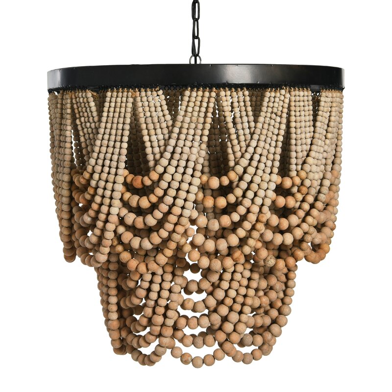 Hatfield 3 - Light Unique Tiered Chandelier with Beaded Accents, 26