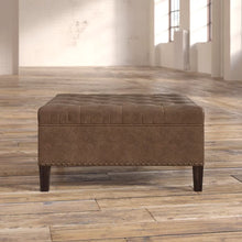 Load image into Gallery viewer, Hattaway 35.5&#39;&#39; Wide Faux Leather Tufted Square Cocktail Ottoman
