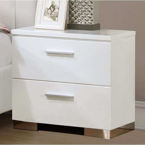 Hause 2 Drawer Nightstand White AS IS