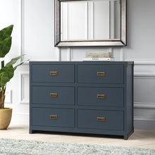 Load image into Gallery viewer, Graphite Blue Hawkin 45&#39;&#39; Wide 6 - Drawer Double Dresser
