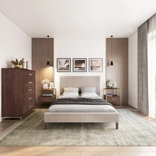 Load image into Gallery viewer, Queen Hawthorn Upholstered Low Profile Platform Bed
