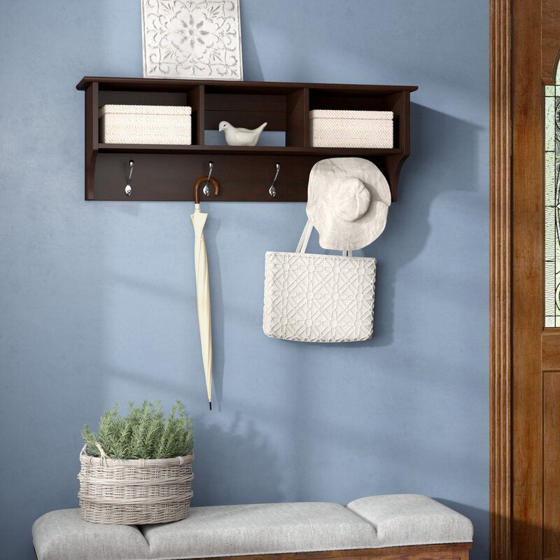 Espresso Hayman Entryway Wall Mounted Coat Rack 4623RR