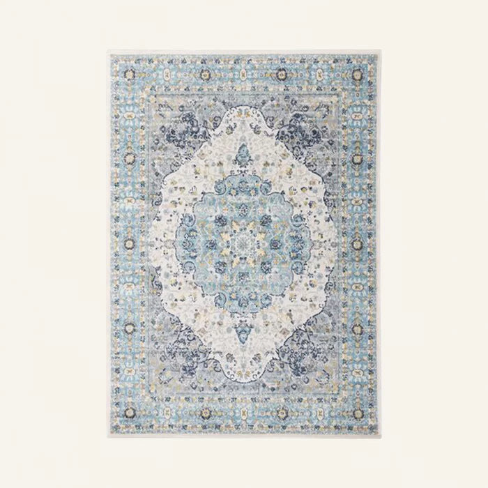 Hector Oriental Machine Woven Area Rug in Cream, Rectangle 3'3