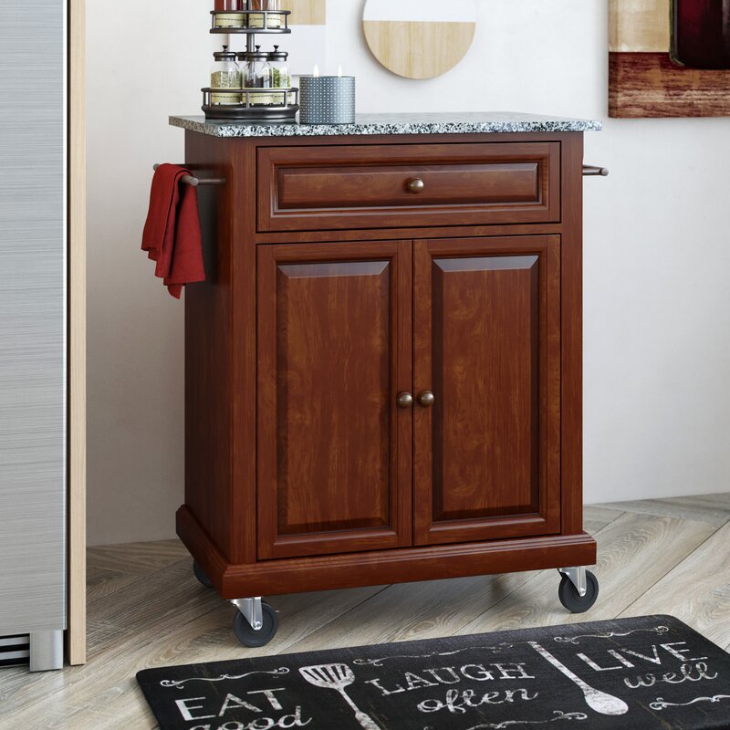 Hedon Portable Kitchen Cart with Granite Top 7625