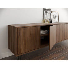 Load image into Gallery viewer, Walnut Hefner TV Stand for TVs up to 80&quot;
