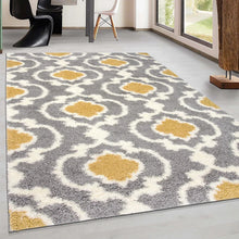 Load image into Gallery viewer, Hegwood Geometric Shag Area Rug in Mustard Yellow, Rectangle 5&#39;3&quot; x 7&#39;3
