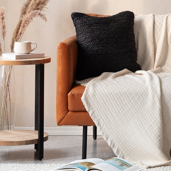 Black Heiden Herrada Square Pillow Cover & Insert