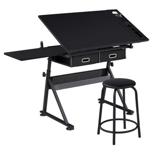 Height Adjustable Drafting Table and Chair Set