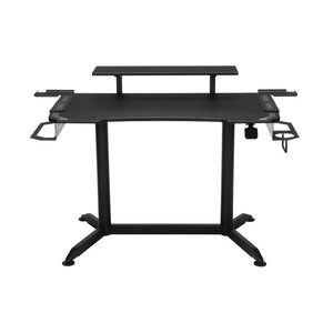 Height Adjustable Gaming Desk, Color: Black/ Gray, #6412