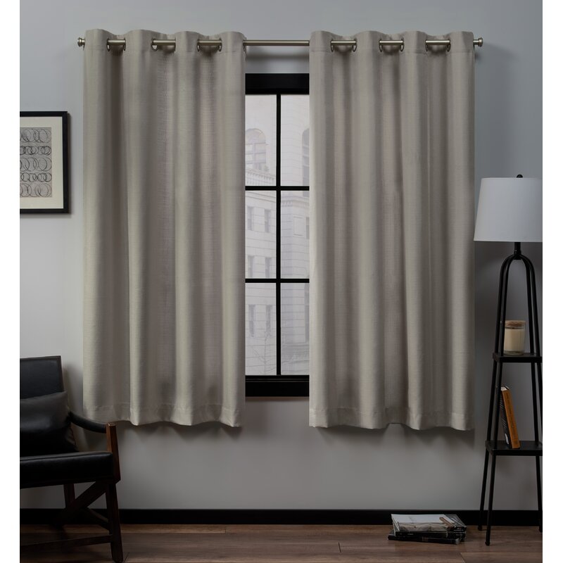 Heil Aaliyah Solid Color Semi-Sheer Grommet Curtain Panels (Set of 2) 6398RR-GL