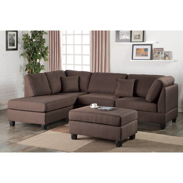 Hemphill 104 reversible shop sectional with ottoman