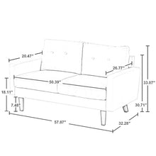 Load image into Gallery viewer, Hennes 57.87&#39;&#39; Velvet Loveseat
