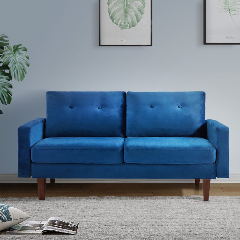 Hennes 57.87'' Velvet Loveseat