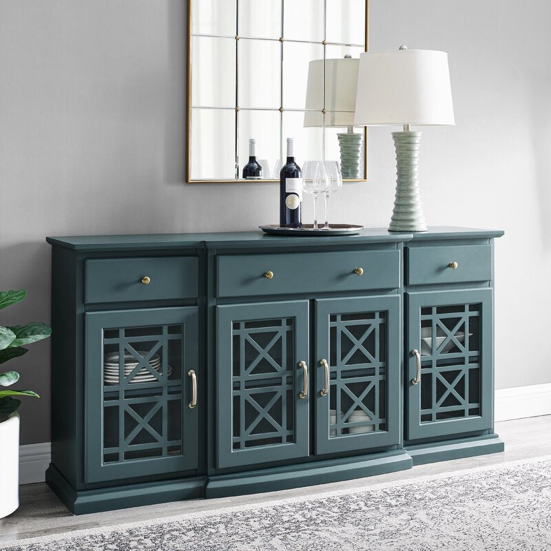 Dark Teal Hennigan 59.75'' Wide 3 Drawer Sideboard OG443