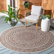 Load image into Gallery viewer, Herefordshire Floral Indoor / Outdoor Area Rug in Light Brown 9&#39;
