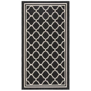Herefordshire Geometric Indoor / Outdoor Area Rug in Black/Beige 4' x 5'7"