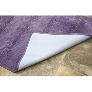 2' x 3' 4" Purple Herleston Brette Rectangle Nylon Non-Slip Bath Rug, set of 3