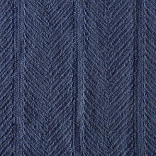 Load image into Gallery viewer, Full/Queen Navy Herringbone Knitted Throw Blanket
