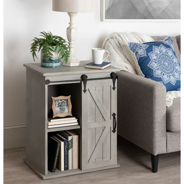 Herrman 27.5'' Tall Solid Wood Floor Shelf End Table