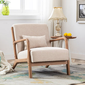 Hertford Lyquinn Linen Armchair With Solid Wood Foot